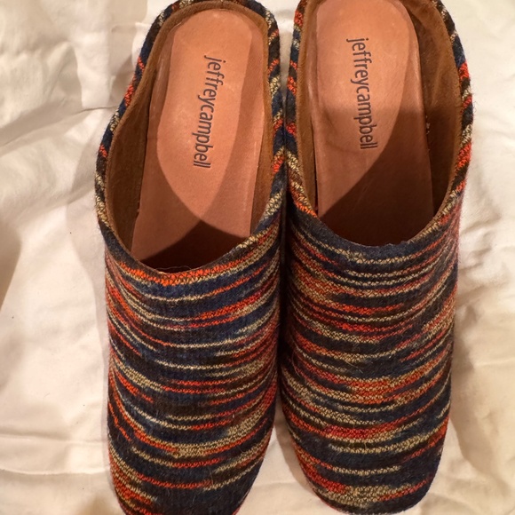 Jeffrey Cambell knitted striped block heel mules - Picture 3 of 5